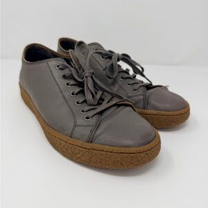 John Varvatos Gray Leather Sneakers